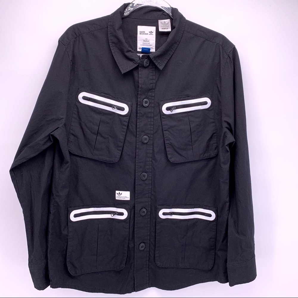 adidas Black Jacket with White Accents